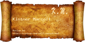 Kintner Marcell névjegykártya
